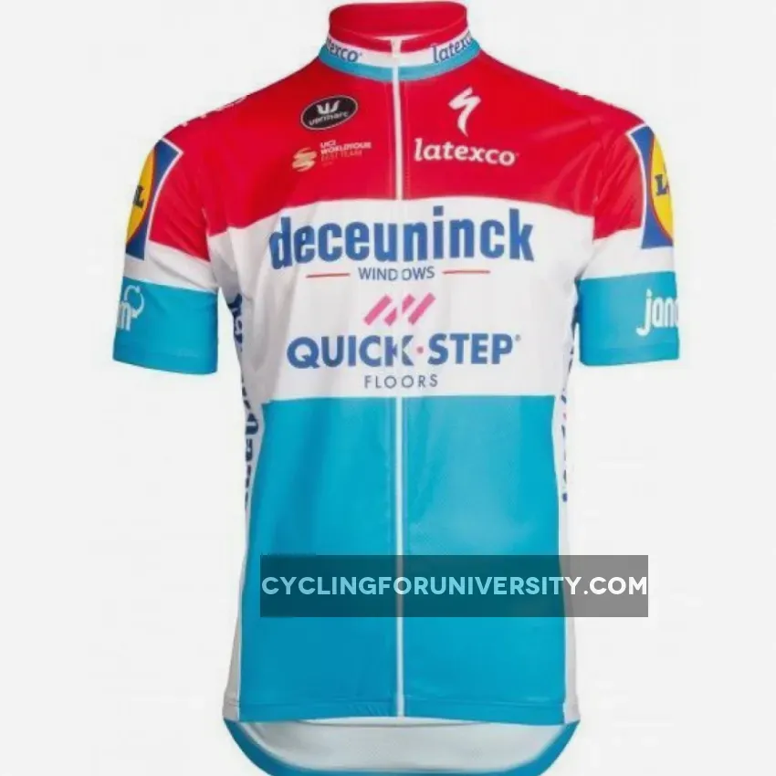 2019 Deceuninck-Quick-Step luxembourgian champ Short Sleeve cycling Jersey bike clothing Cycle apparel Shirt