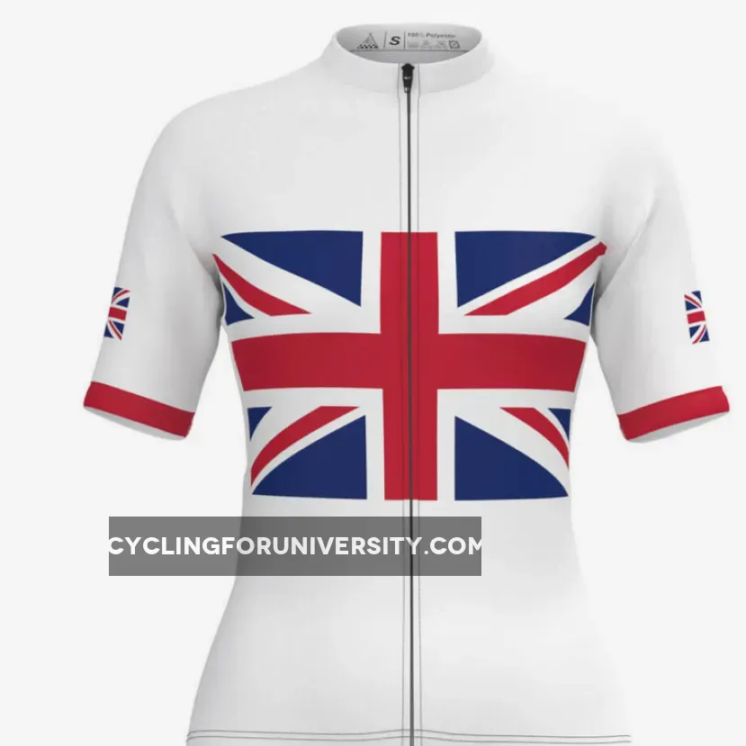 United Kingdom Flag Women's Cycling Jersey White Online