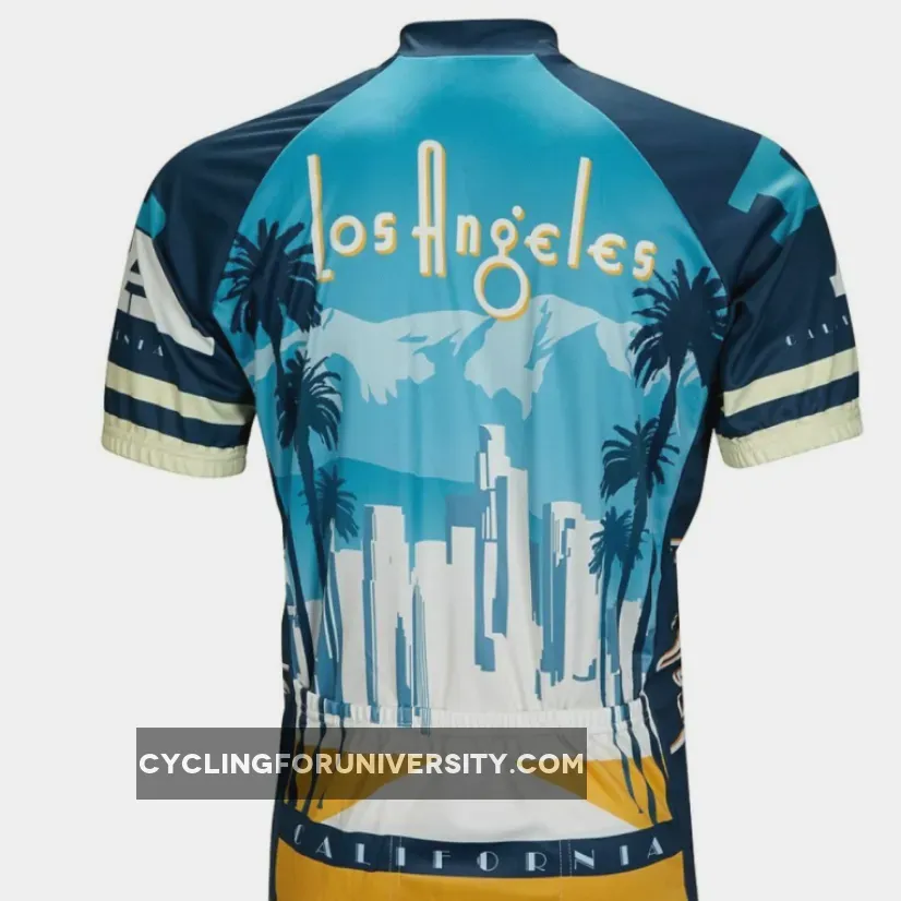 Los Angeles Skyline Short sleeve 19 zip men's cycling jersey