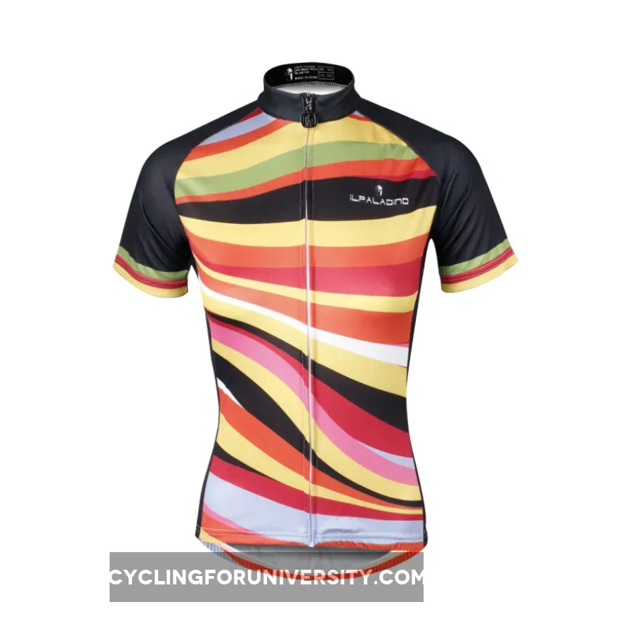 Ilpaladino Colorful Zebra Crossing Women's Quick Dry Short-Sleeve Cycling Jersey Biking Shirts Breathable Summer Apparel Outdoor Sports Gear Wear NO.686