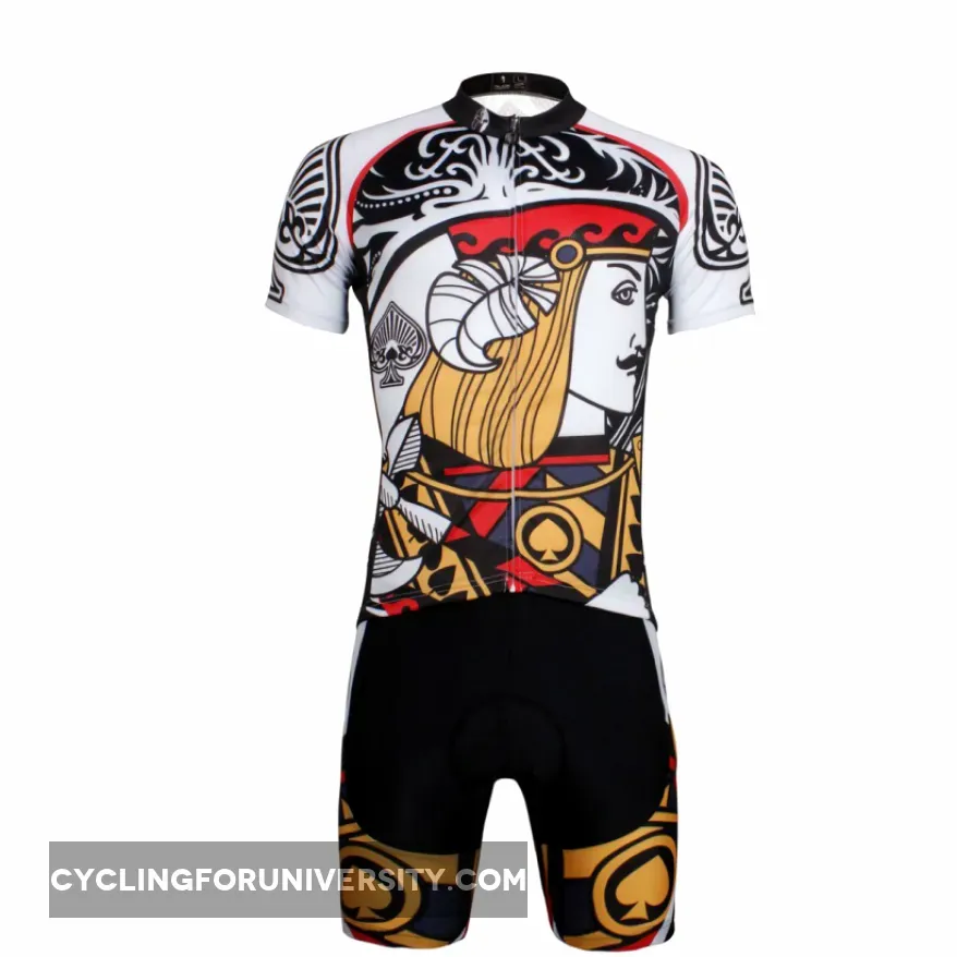 Poker Face Playing Card Spades Jack Men's Biking Cycling Suit Jersey NO.639