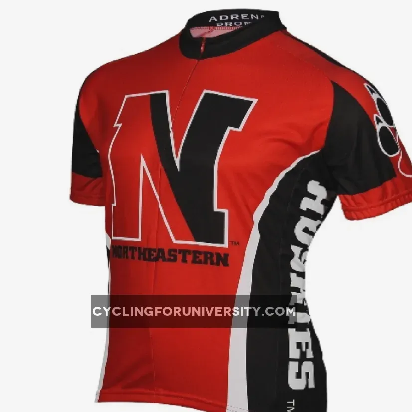 Northeastern University Huskies 3/4 zip Men's Short Sleeve Cycling Jersey, Northeastern Jersey