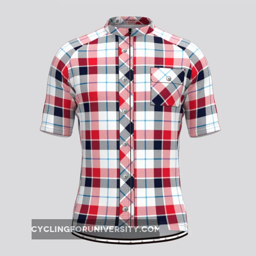 Plaid Checkered Shirt V8 Men's Cycling Jersey Online