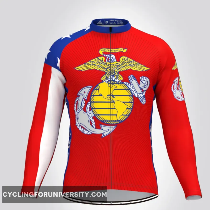US Marine Corps Men's Long Sleeve Cycling Jersey For Sale