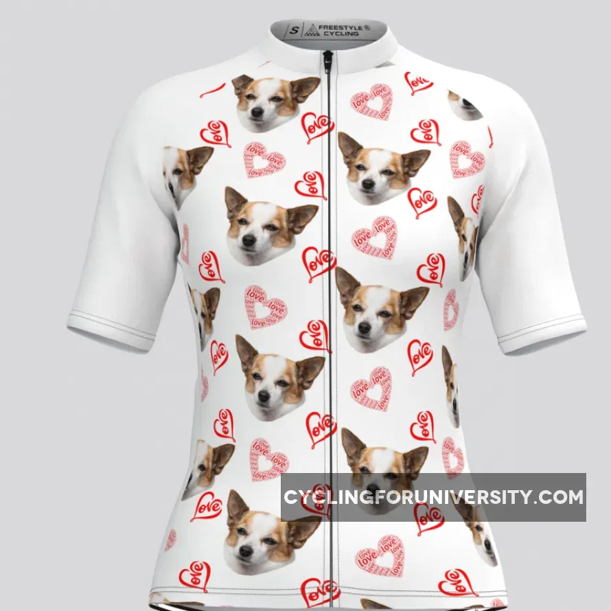 Custom Pup Face V4 Women's Jersey-White For Sale
