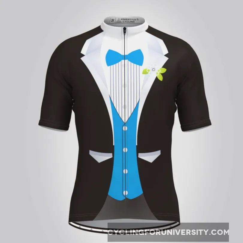 Men's Tuxedo Short Cycling Jersey Blue Restock