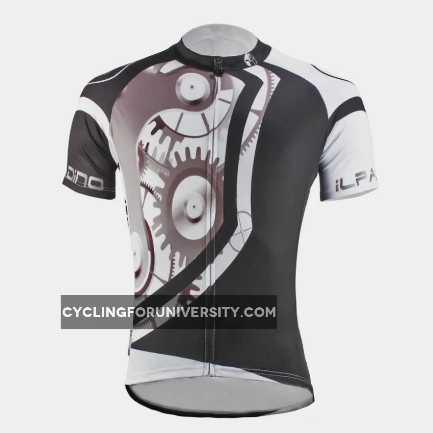 ILPALADINO Men's Cycling Jersey Simple Style Comfortable Bike Shirt Mountain Biking Apparel Outdoor Sports Gear Leisure Biking T-shirt Black and White NO.618
