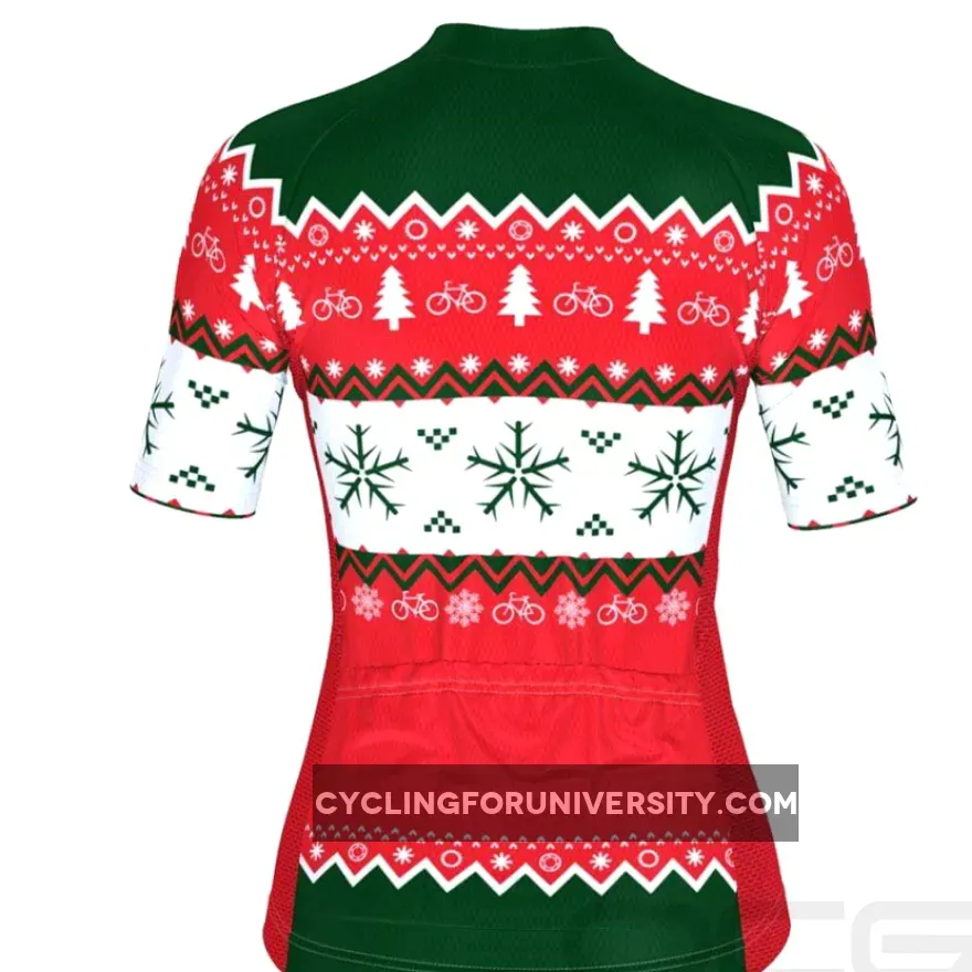 Women's Ugly Christmas Sweater Short Sleeve Cycling Jersey / Ugly Jersey
