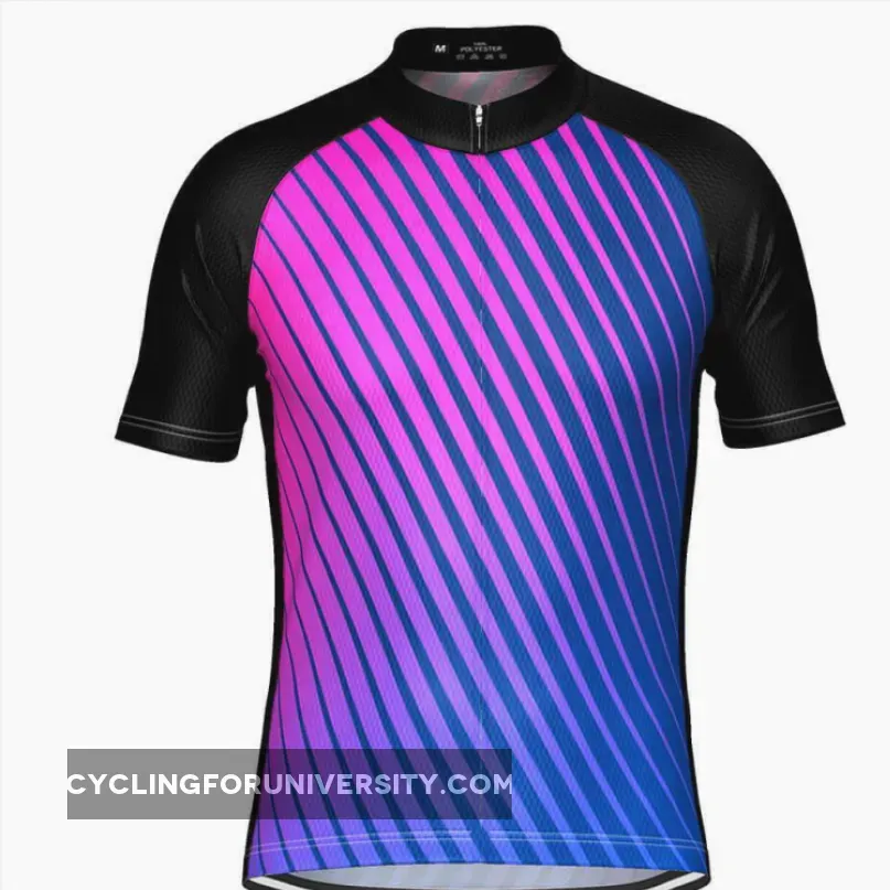 Men's Disco Stripe Black Short Sleeve Cycling Jersey To Buy