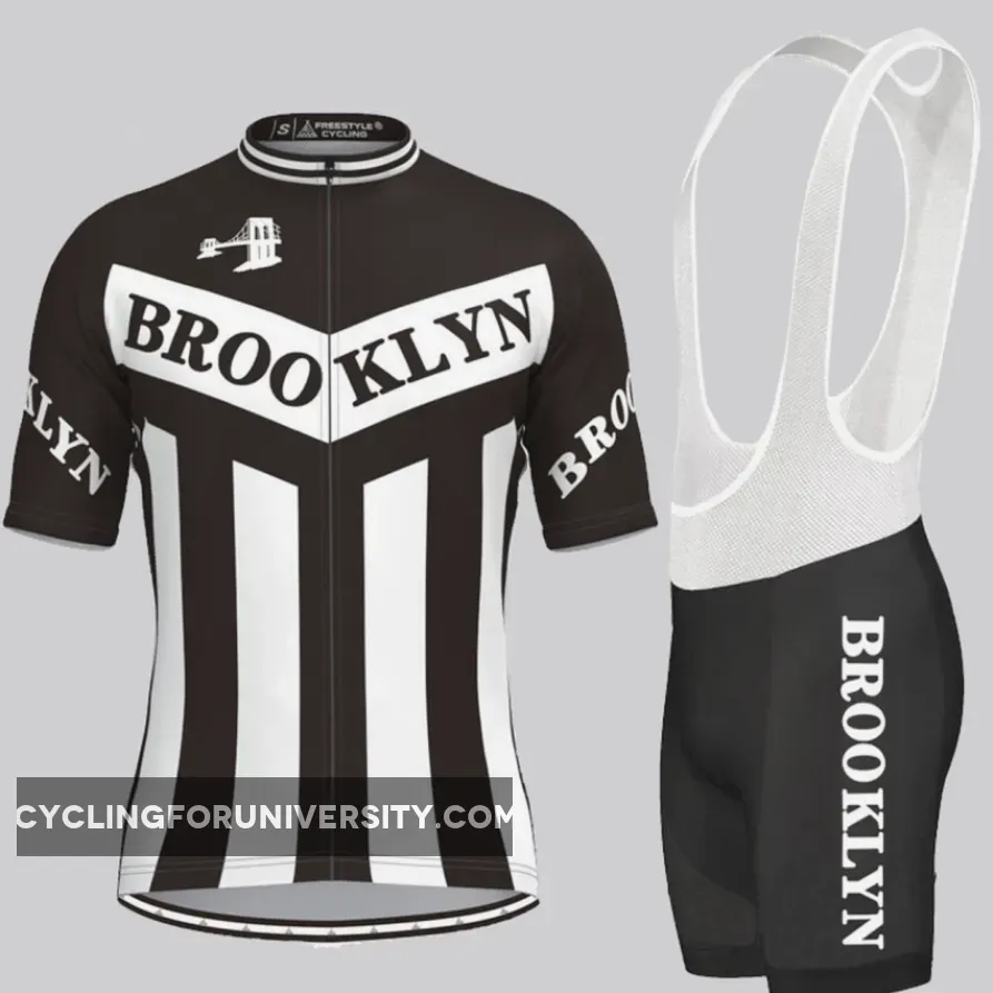 Retro Brooklyn Team Men's Cycling Kit White Black Restock