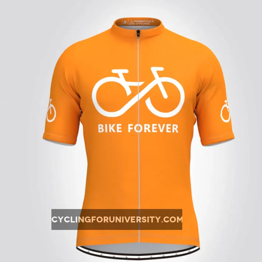 Bike Forever Men's Cycling Jersey-Orange For Sale