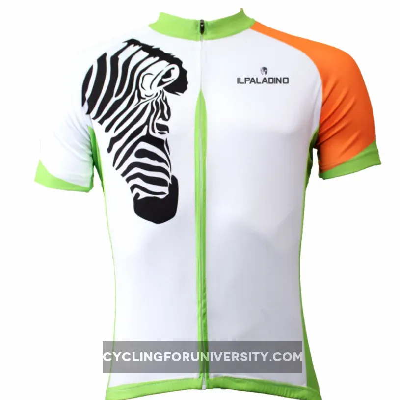 Ilpaladino Zebra Orange-arm Men's Breathable Short-Sleeve Cycling Jersey Bicycling Shirts Summer Sportswear Apparel Outdoor Sports Leisure Biking Shirt NO.502