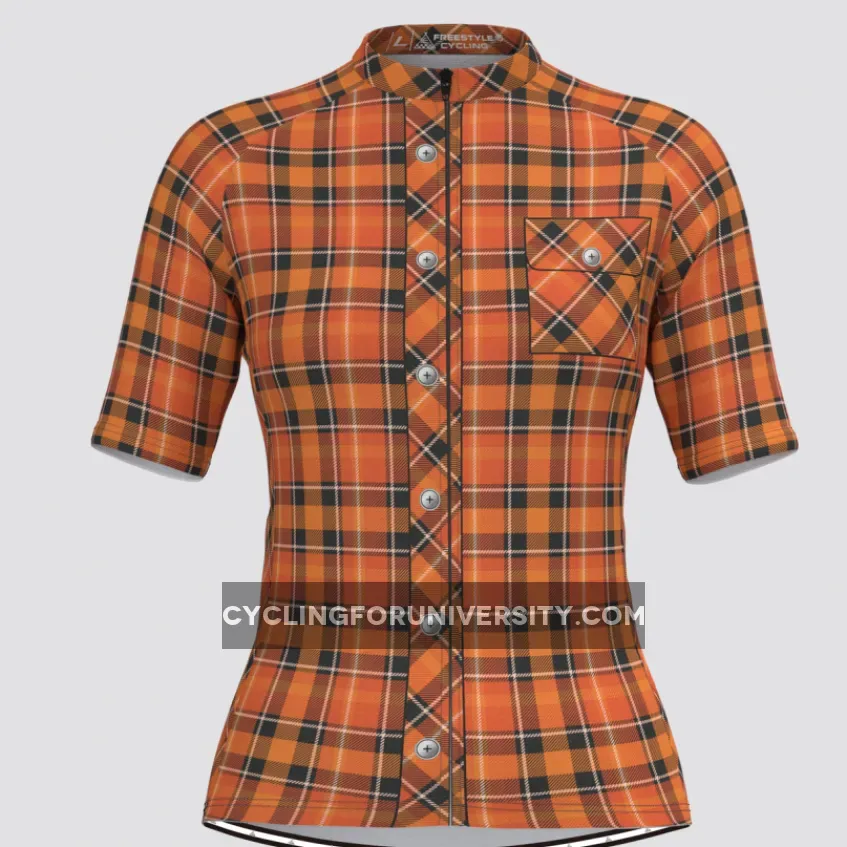 Plaid Checkered Shirt V25 Women's Cycling Jersey