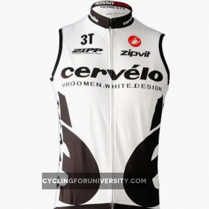 09 CERVELO WHITE SLEEVELESS JERSEY Brand New