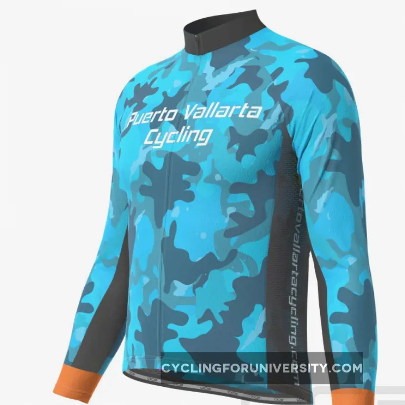 Men's Puerto Vallarta Camo Long Sleeve Cycling Jersey Camo Cycling Jersey