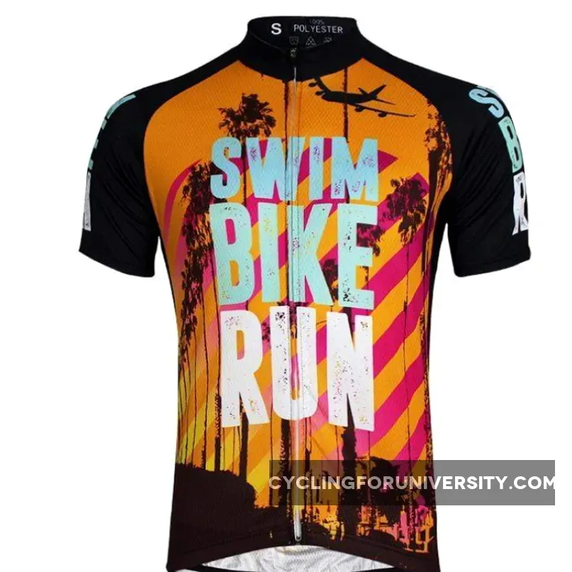 Swim Bike Run Orange Summer Cycling Jersey Online