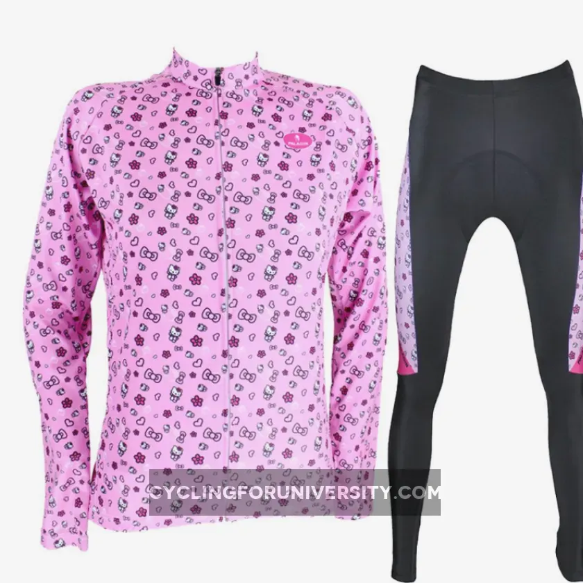 HELLO KITTY Princess Women's Top Cycling Suit/Jersey Jacket T-shirt Summer Spring Autumn Clothes Sportswear Cartoon World Pink Kit NO.081