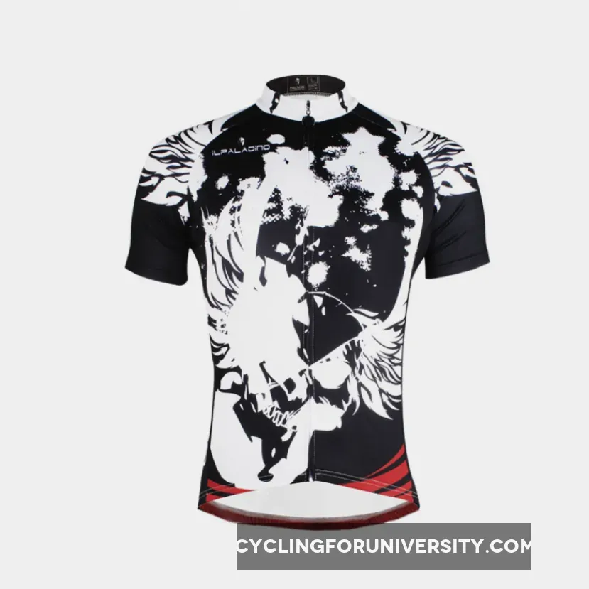 Ilpaladino Red-bottom Breathable Black & White Jersey Men's Short-Sleeve Bicycling Shirts Summer Quick Dry Wear Apparel Outdoor Sports Gear Leisure Biking T-shirt NO.659