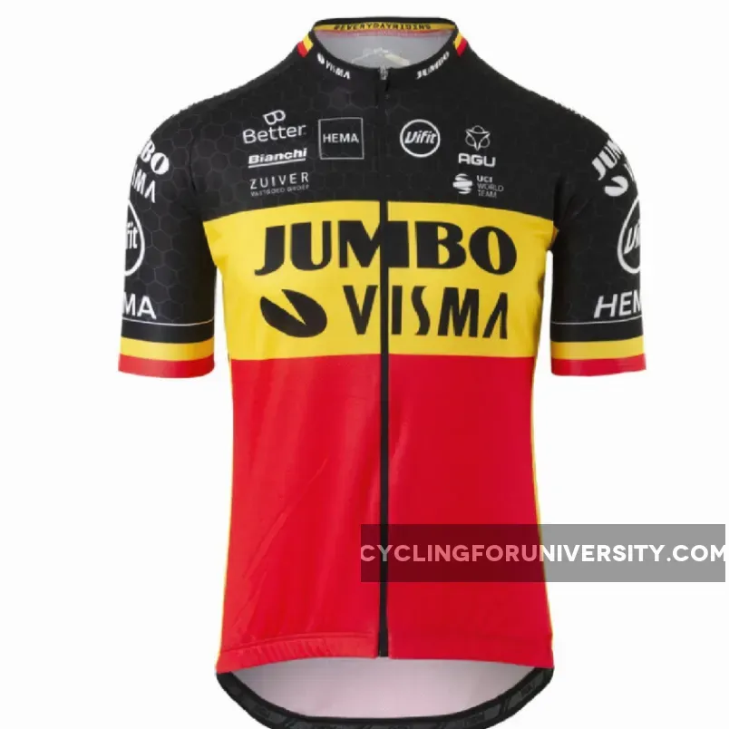 Team Jumbo Visma Short Sleeve Cycling jersey Belgium Nation Champion / Jumbo Visma Cycling Jersey