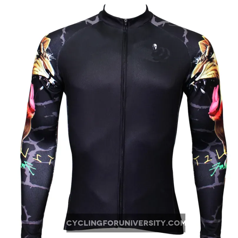 Hot Sale Cycling Jersey Cycling Jersey Wholesale Outdoor Men's Long-sleeved Jersey for Spring and Summer Black and White Ultraviolet Resistant Fabric Outdoor Sportswear(velvet)